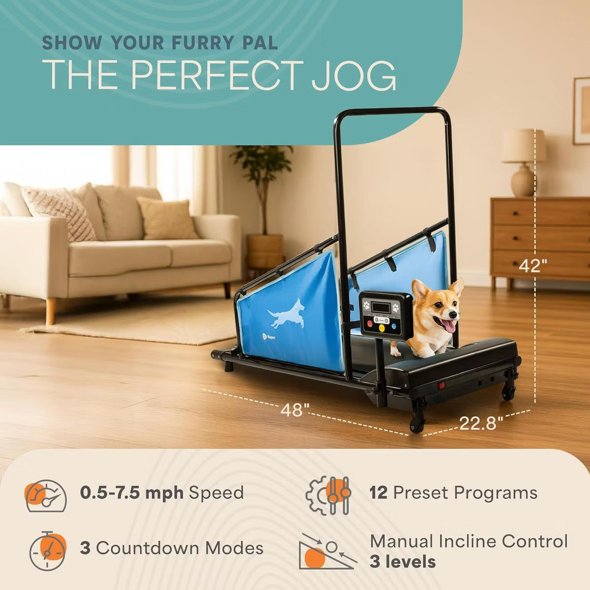 awRunner Dog Treadmill for Small & Medium Dogs