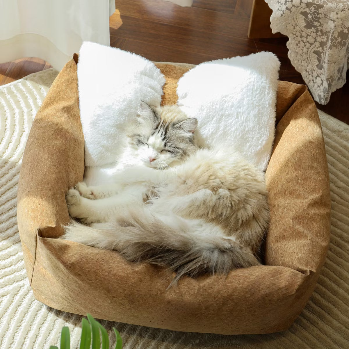 Anti-Fur Plush Cat Bed