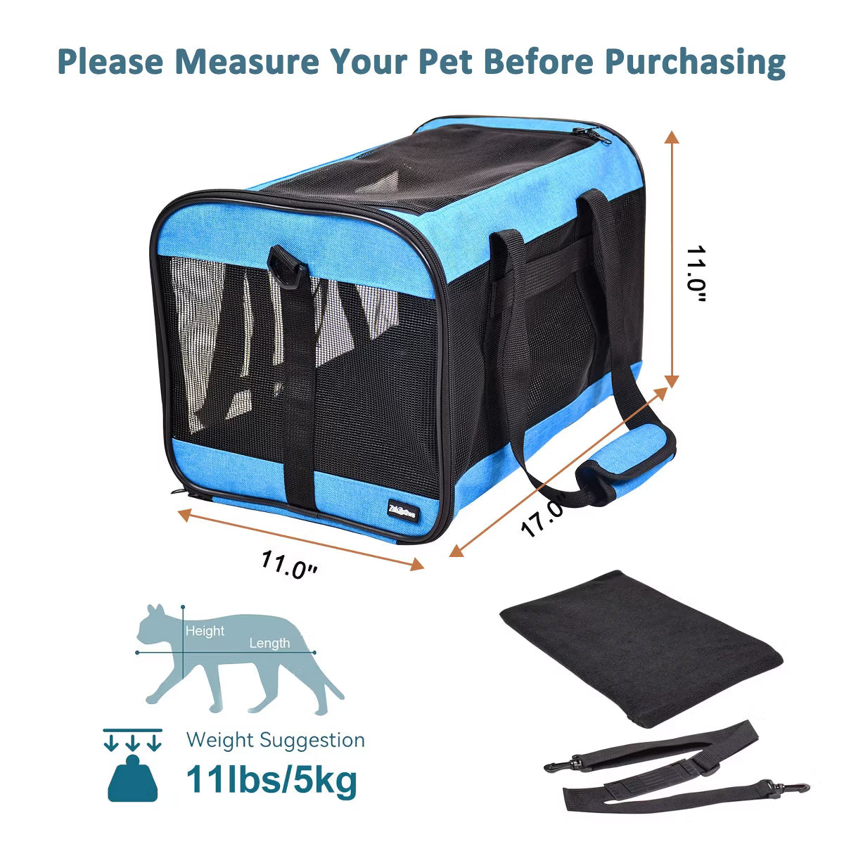 Soft-Sided Airline Approved Bag Cat Carrier