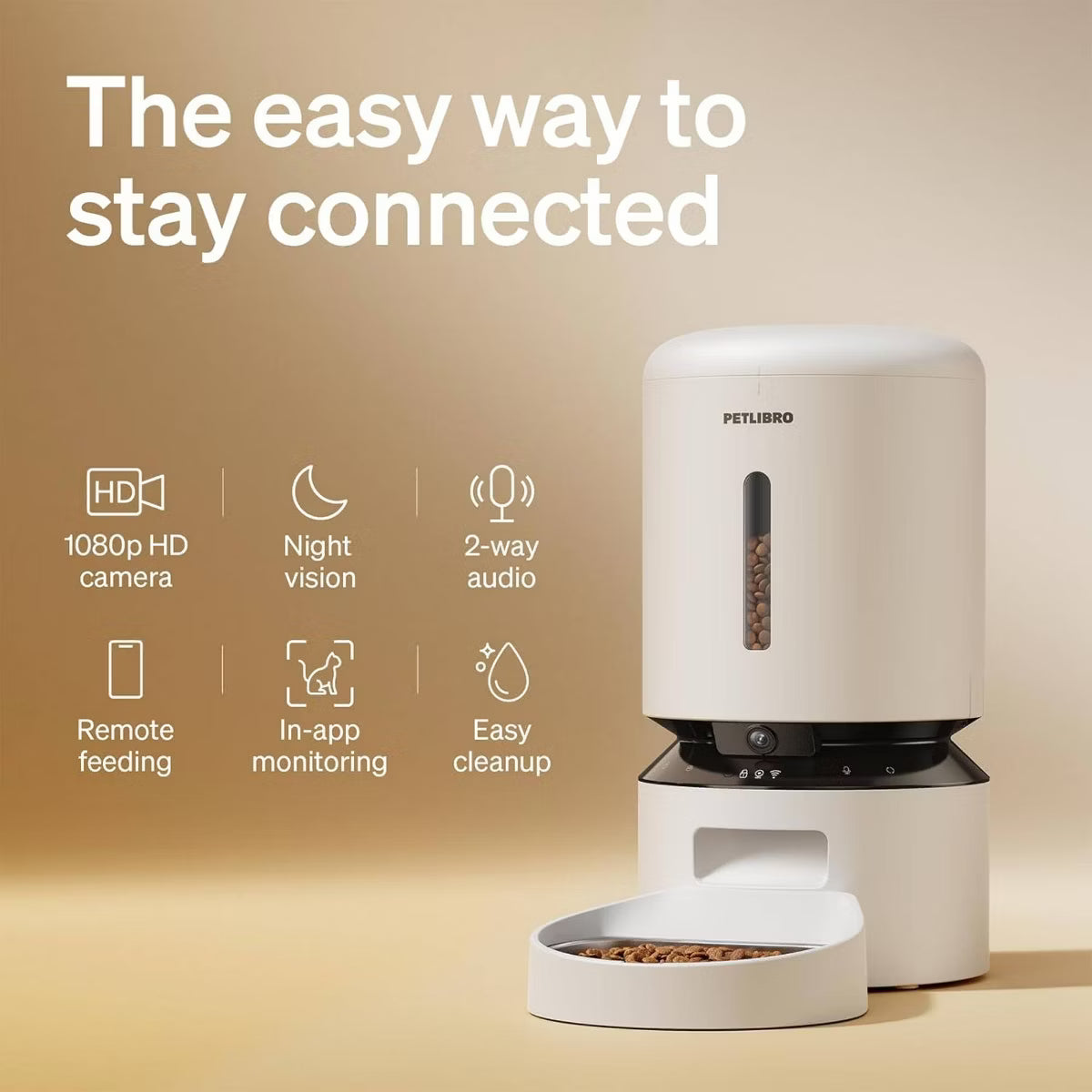 5L Dog and Cat Feeder with Granary Camera - White