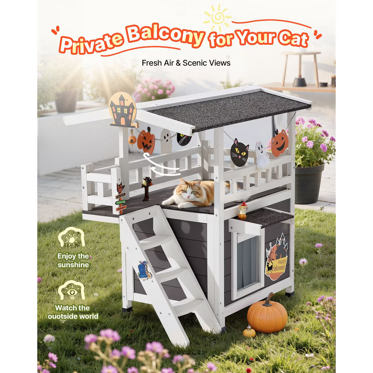 Outdoor Cat House Gray