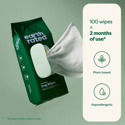 Earth Rated 100-count dog grooming wipes in lavender - image 3