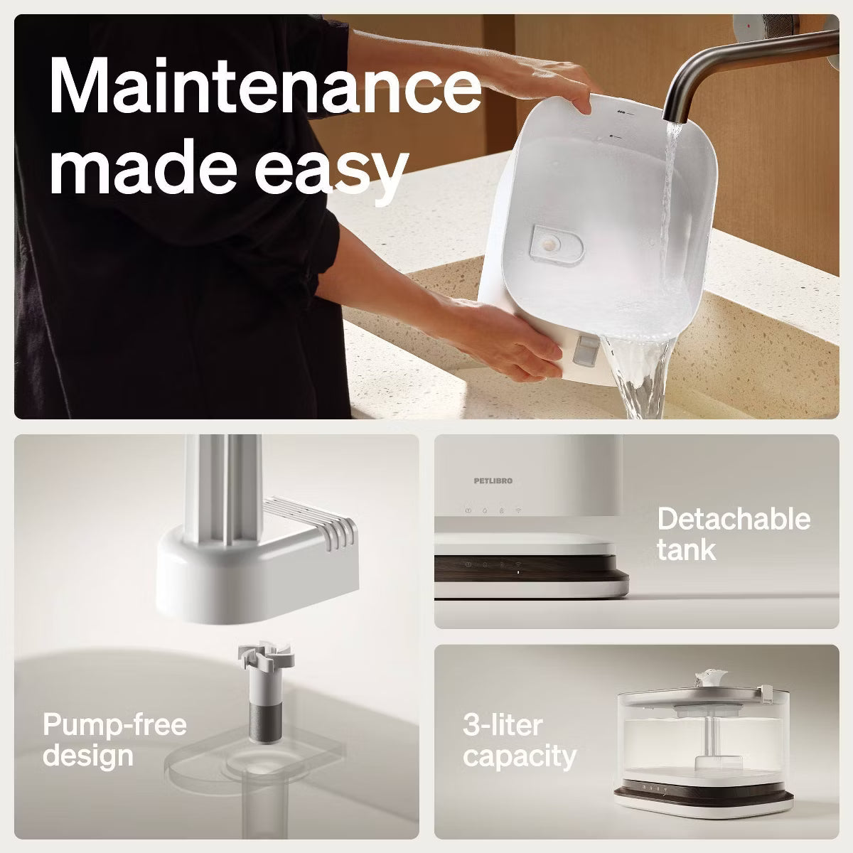 L Dockstream 2 Cordless Cat Automated Fountain - White