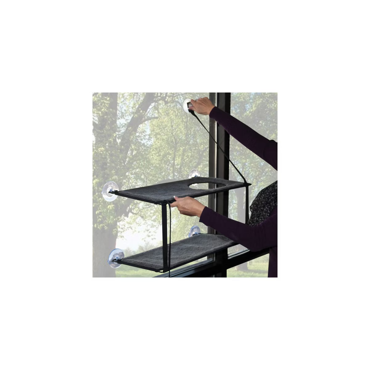 Window Kitty Sill Double Stack Gray 12" x 23"