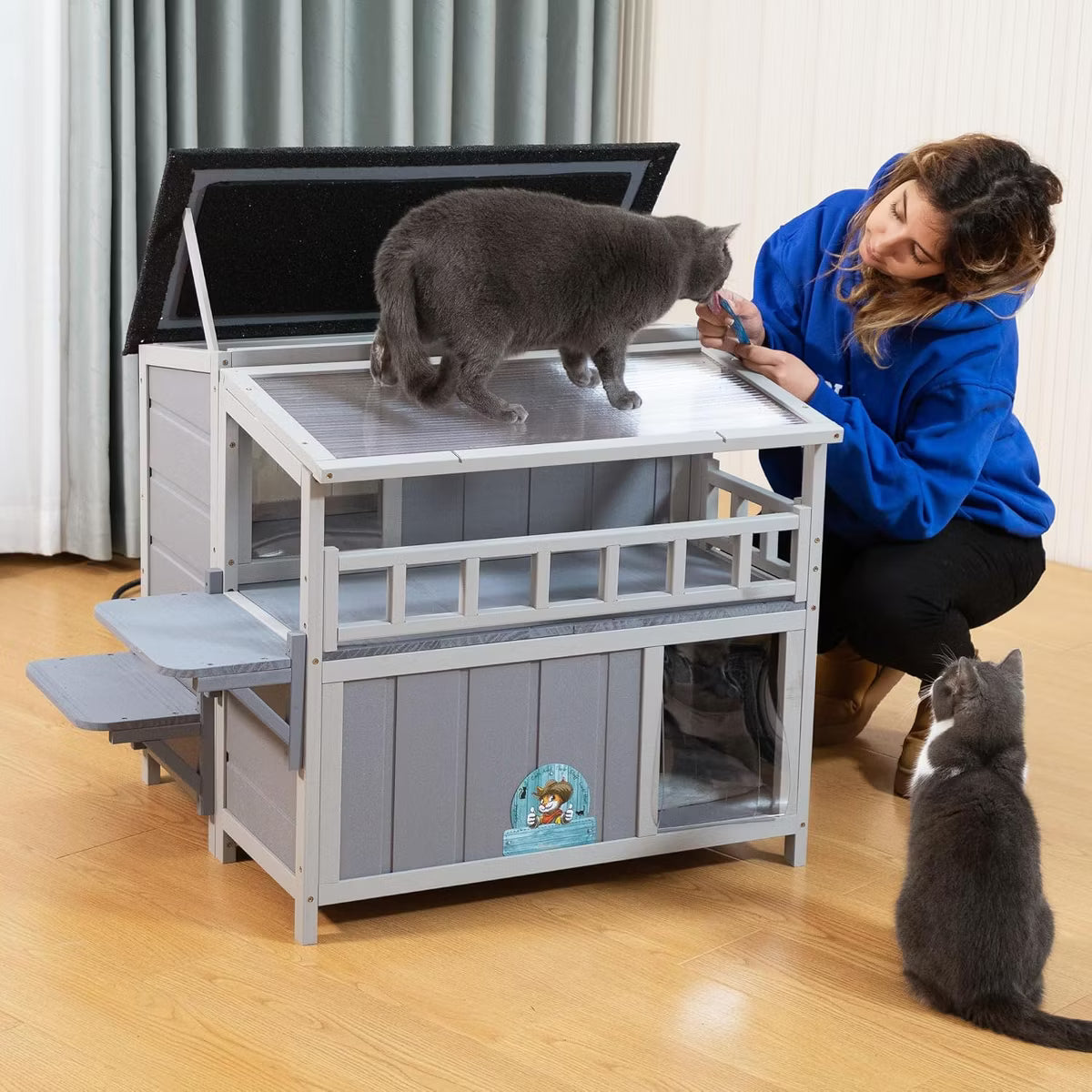 Outdoor Cat House Gray
