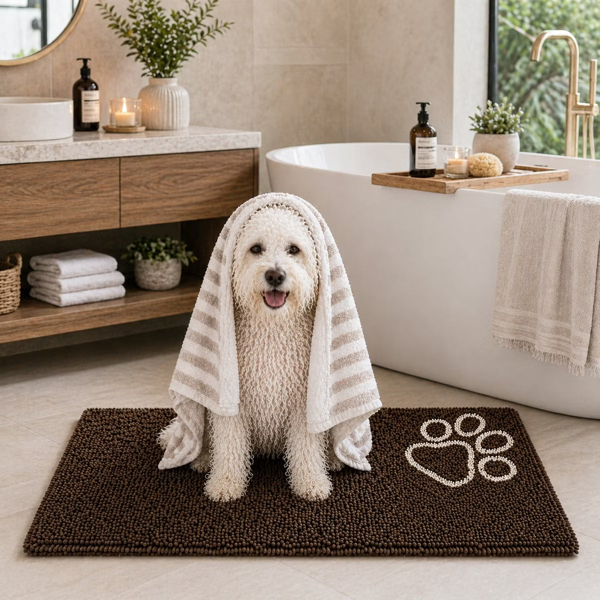 Drying Microfiber Anti-Skid and Machine Washable Dog Mat Pet Bed - 2 P