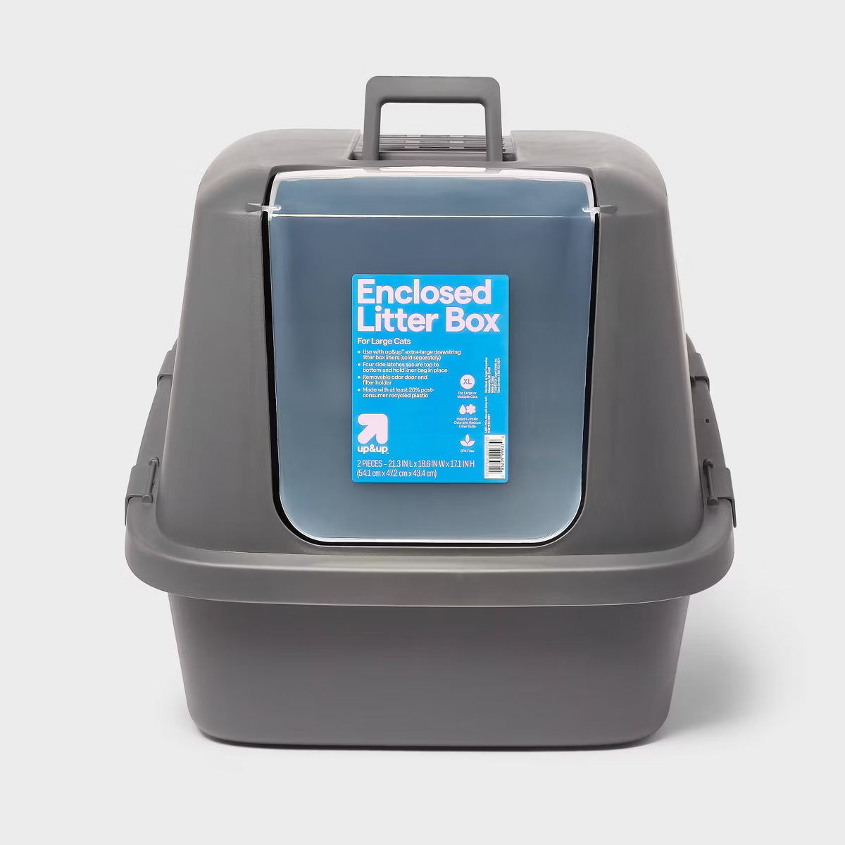 Enclosed Cat Litter Box - Gray - XL