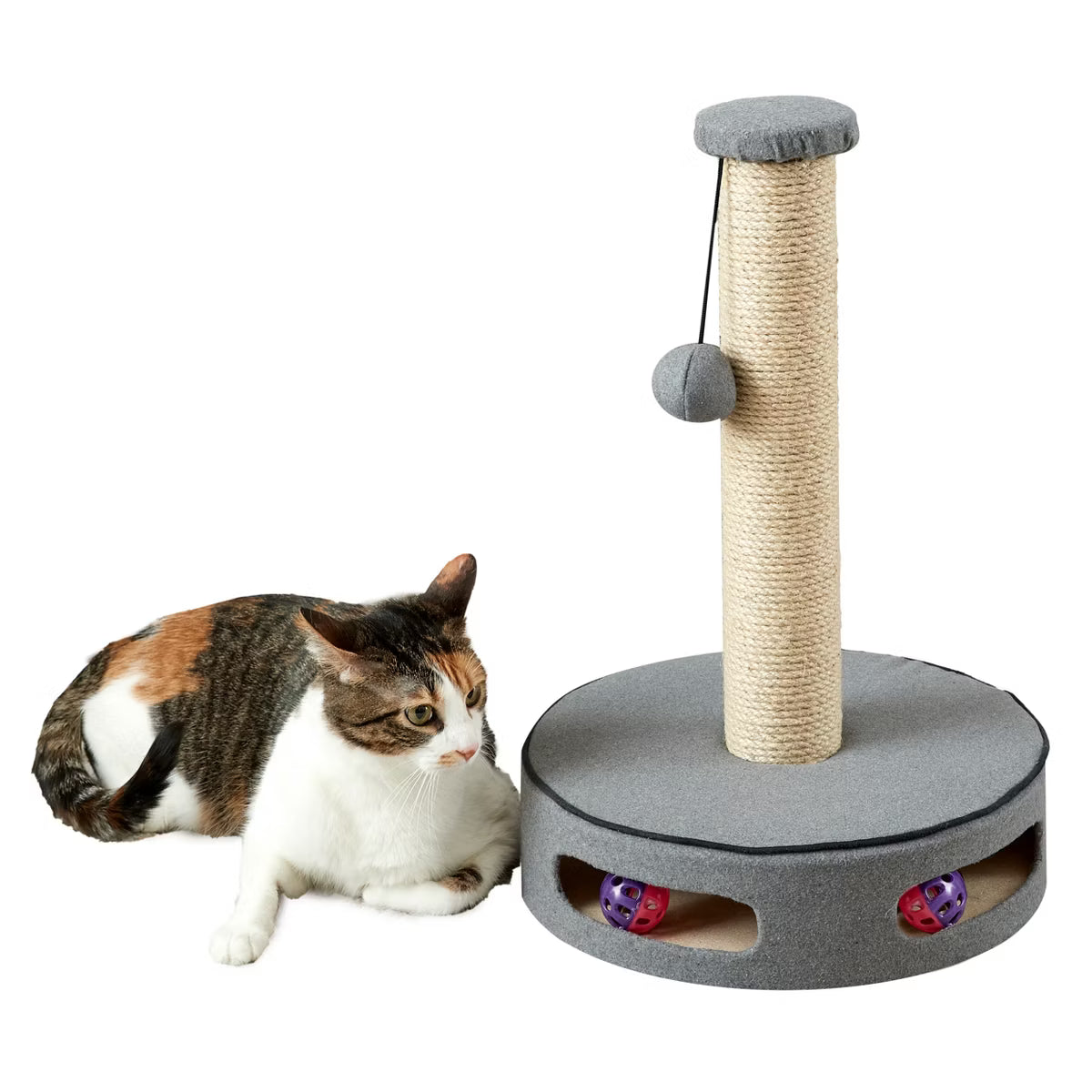 Gray Cat Scratching Post Cat Furniture - 19.7 in. Tall
