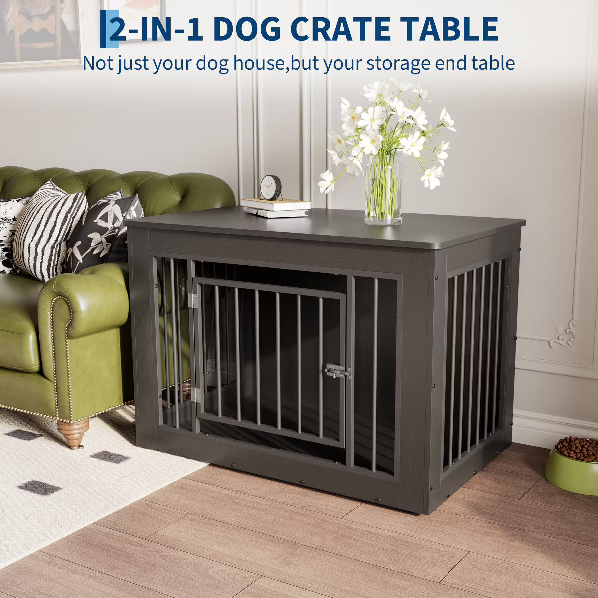 Wood Fusion Dog Cage Indoor As Side End Table,