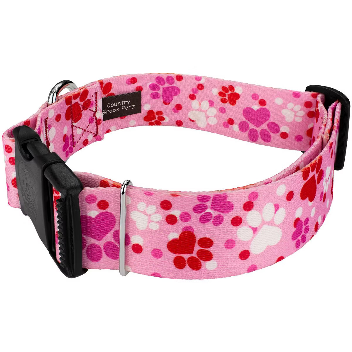 Wide Everyday Dog Collar - Affection Collection (Puppy Love, Large)