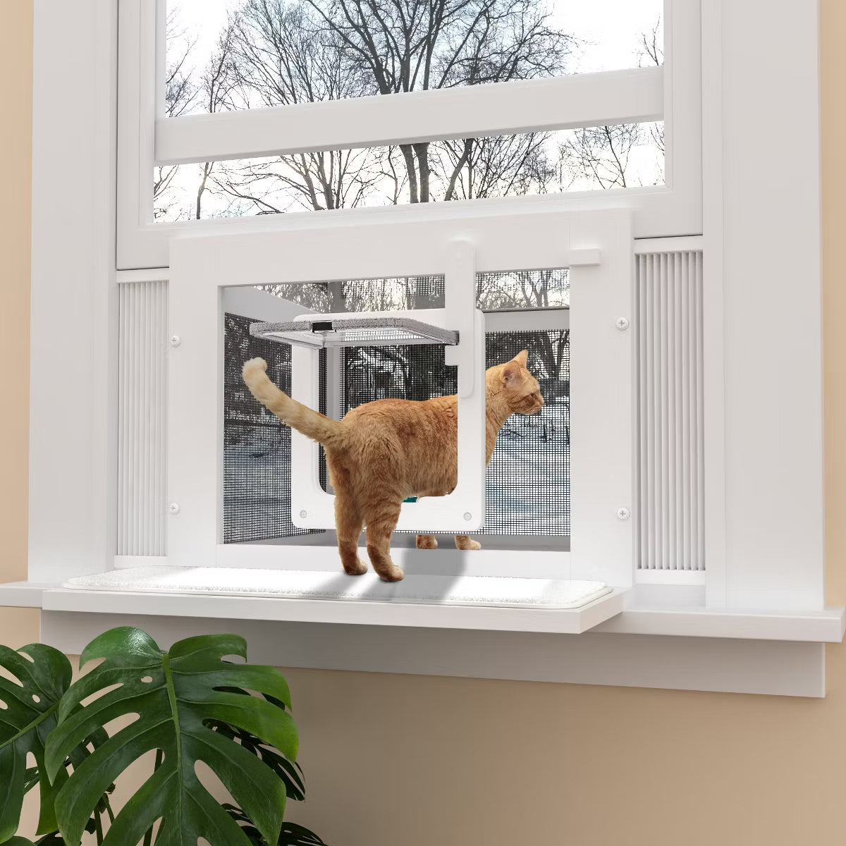 Cat Window Perch Catio with Windproof Cover