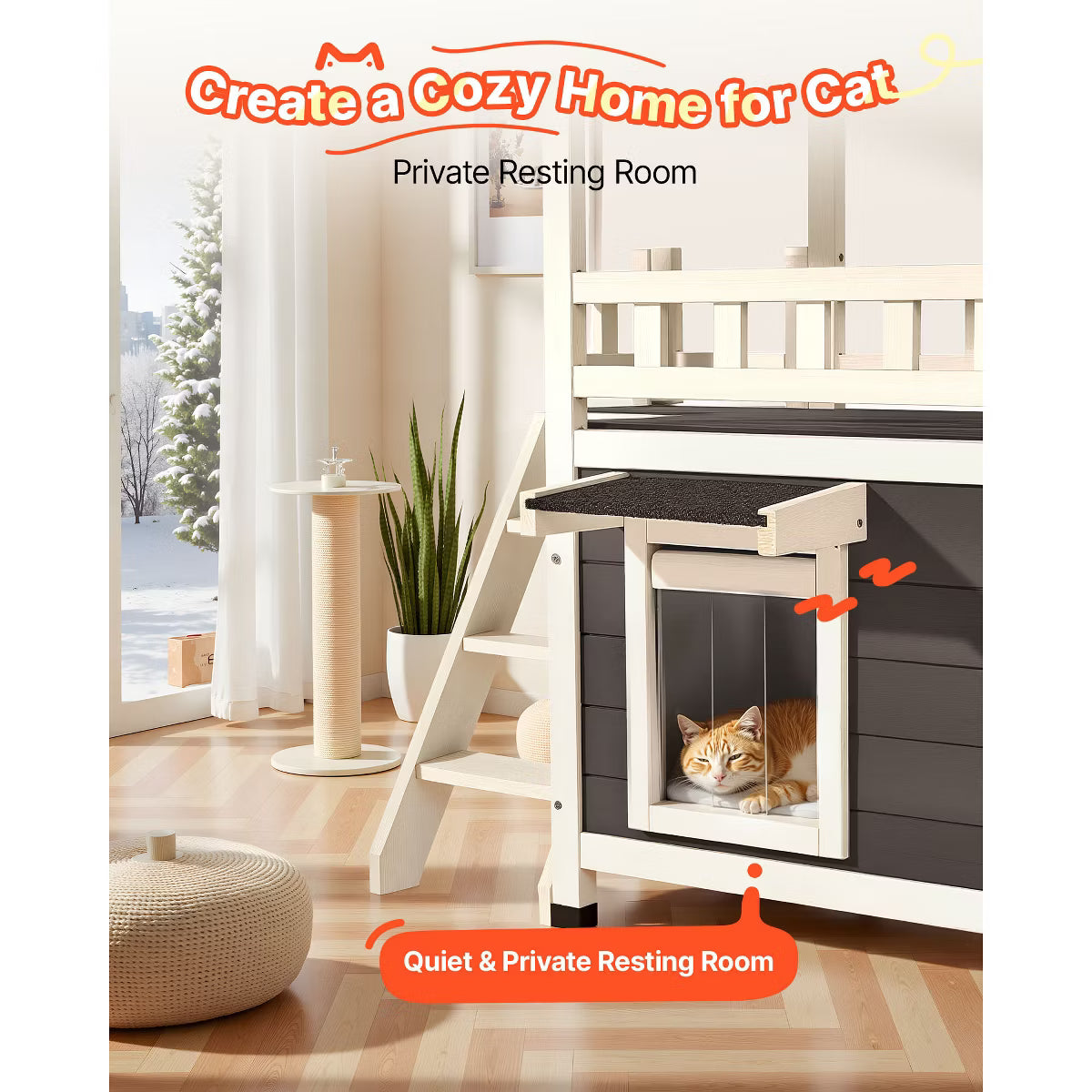 Outdoor Cat House Gray