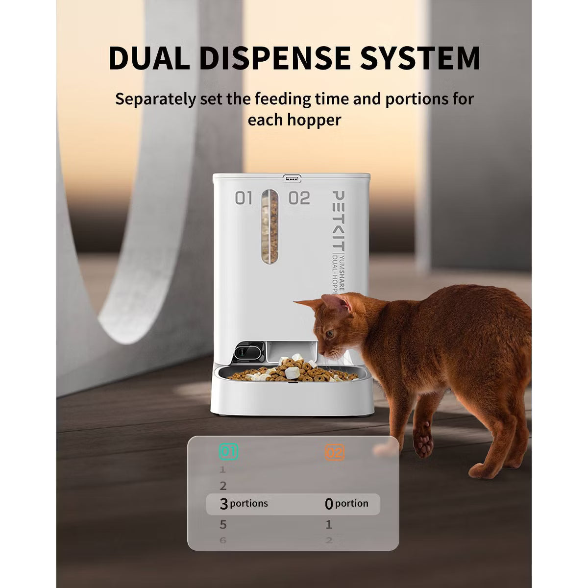 L YumShare Dual-hopper Cat and Dog Automatic Feeder