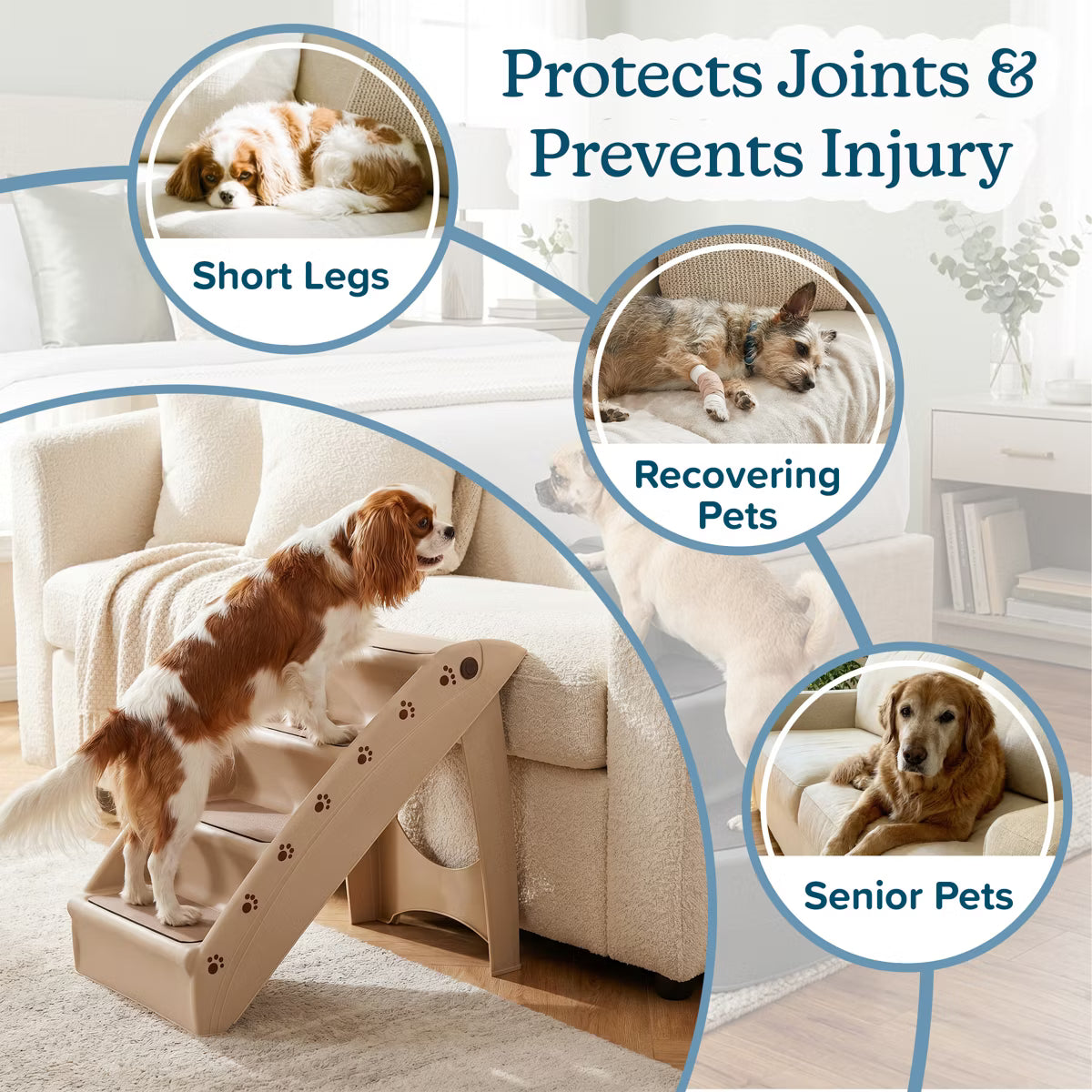 Pet Adobe 4-Step Folding Pet Stairs - 22.5" x 15" x 19.5"
