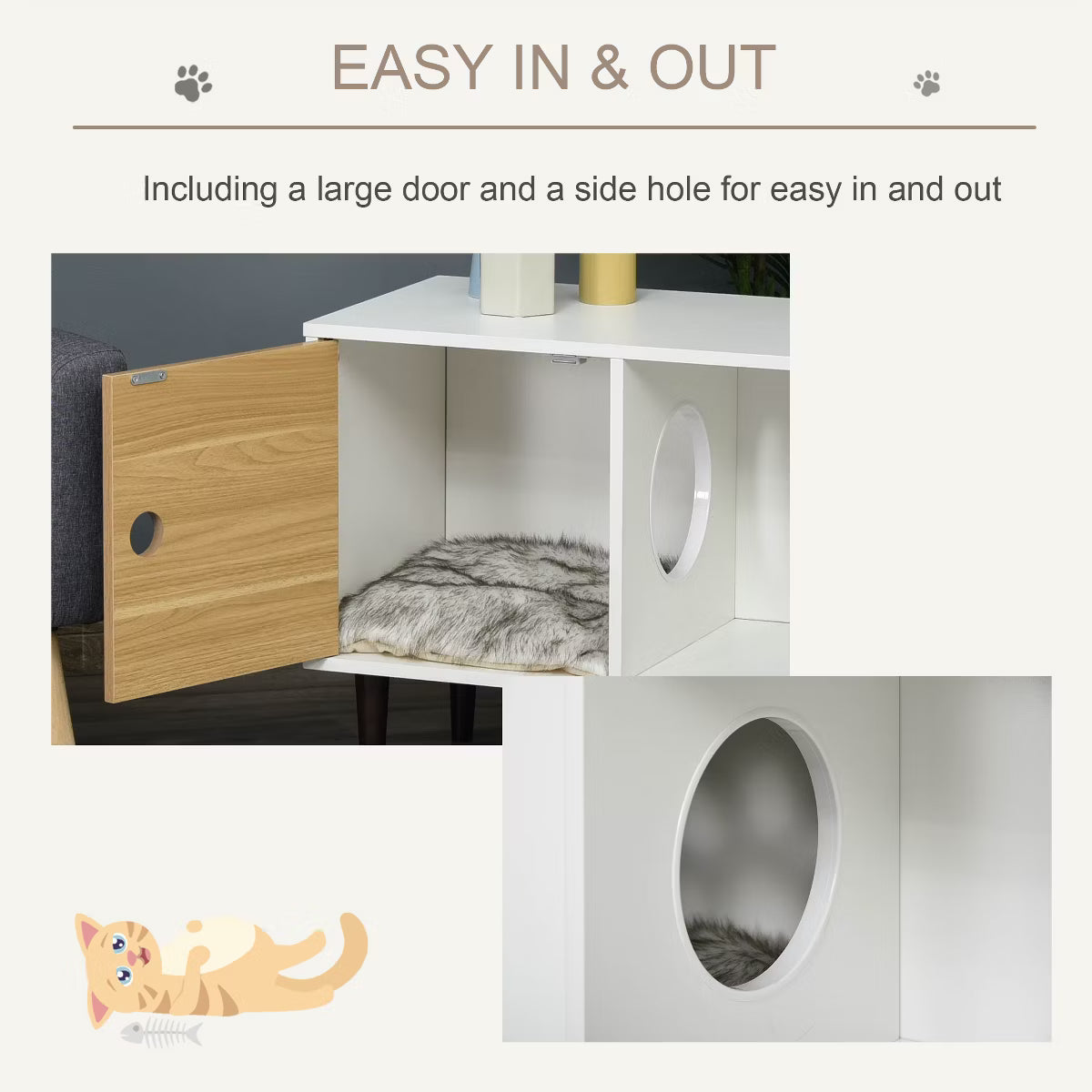 Hidden Kitten Condo Decorative Side Table