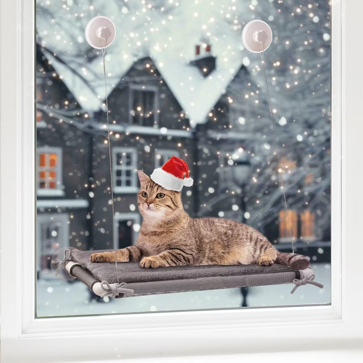 Strong Suction Cup Cat Hammock with Steel Cables