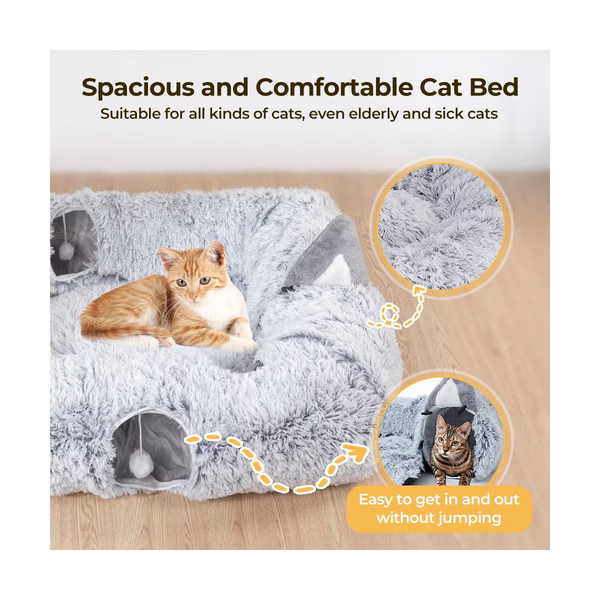 Cat Tunnel Bed Pet Toy for Indoor Cats