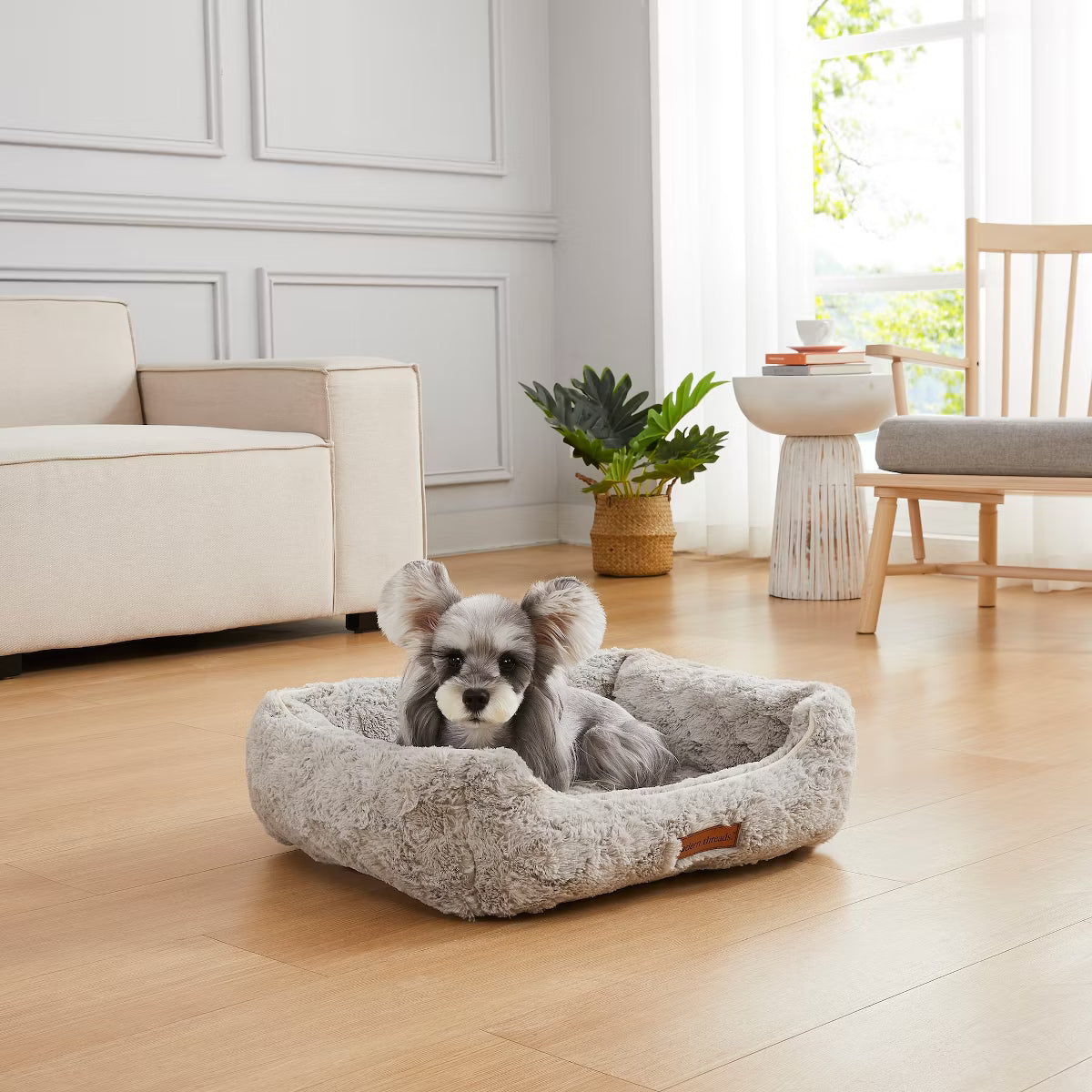 Plush Cuddler Rectangle Dog Bed-Medium