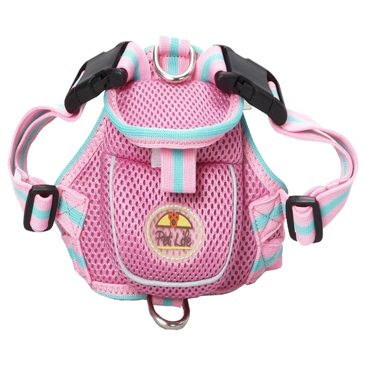 Pocket Bark Reflective Adjustable Fashion Pet Dog Harness with Velcro Pouch and Dual Harness Rings