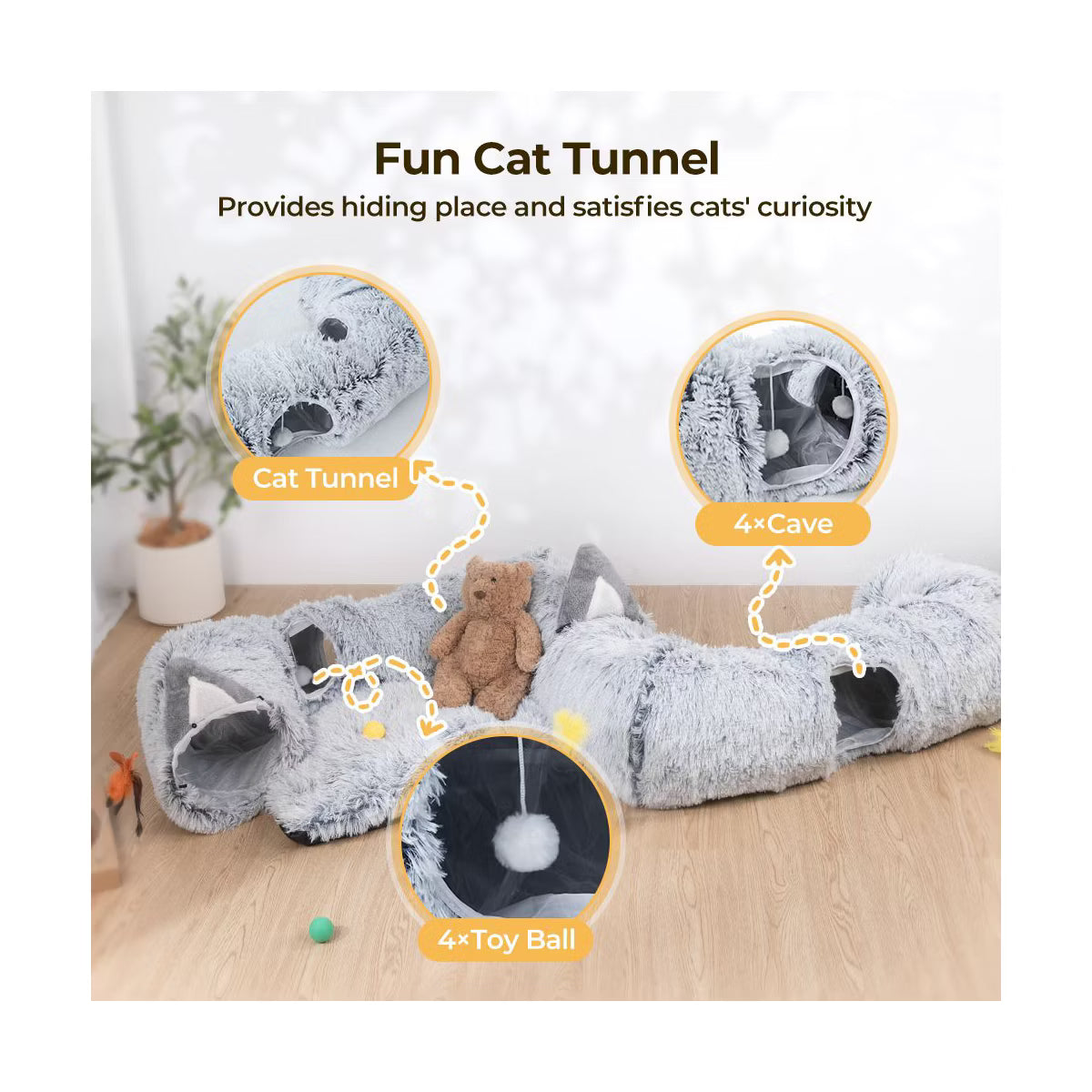 Cat Tunnel Bed Pet Toy for Indoor Cats