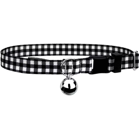 Buffalo Plaid Breakaway Cat Collar, Black & White