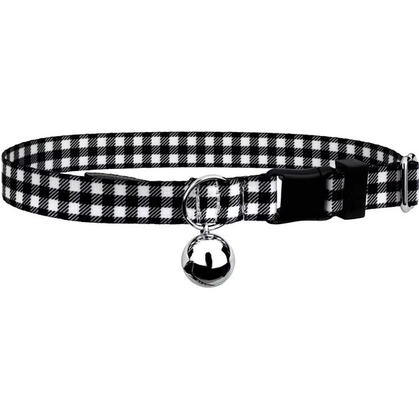 Black and White Buffalo Plaid Cat Collar