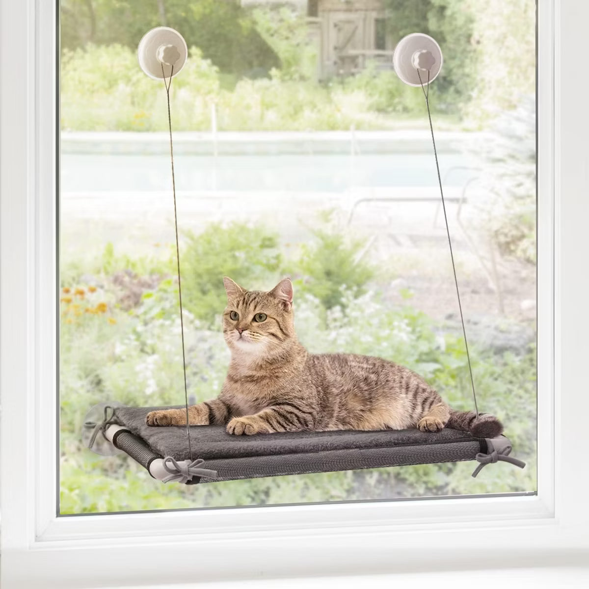 Strong Suction Cup Cat Hammock with Steel Cables