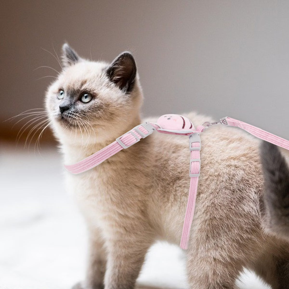 Cat Harness and Leash Set Pink S