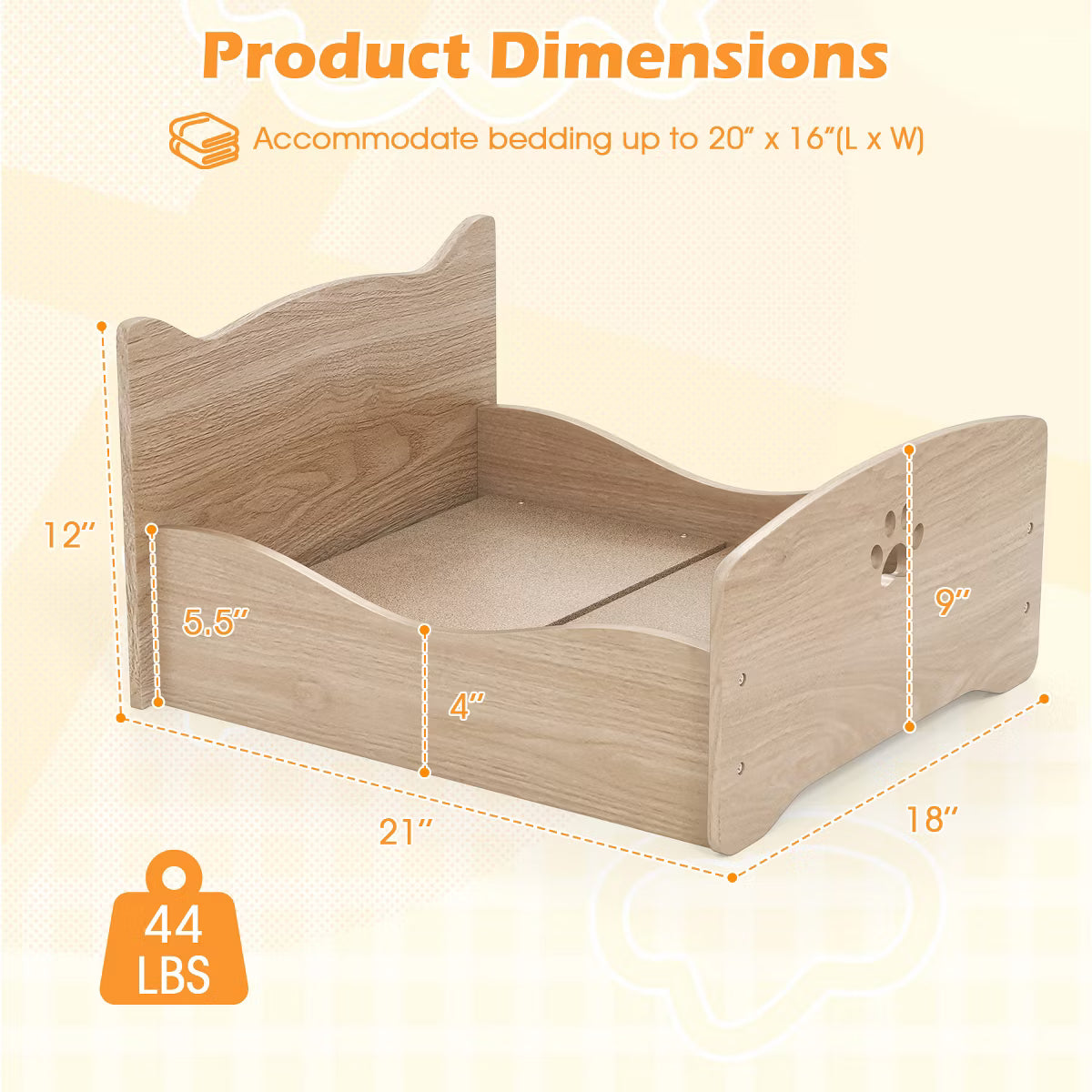 levated Pet Bed Frame Indoor Large Cat Bed