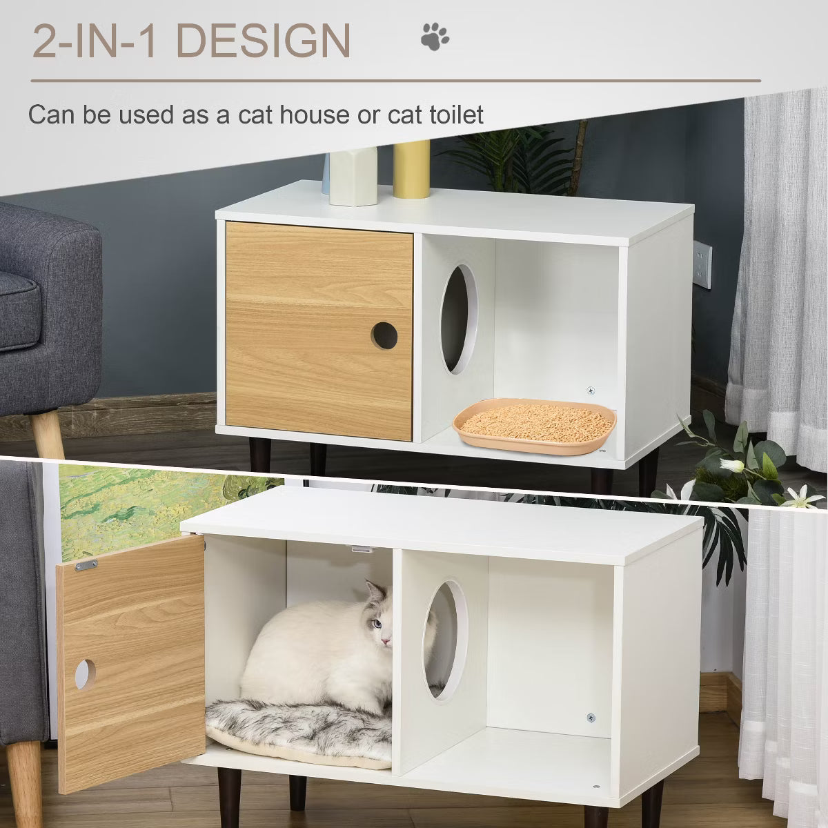 Hidden Kitten Condo Decorative Side Table