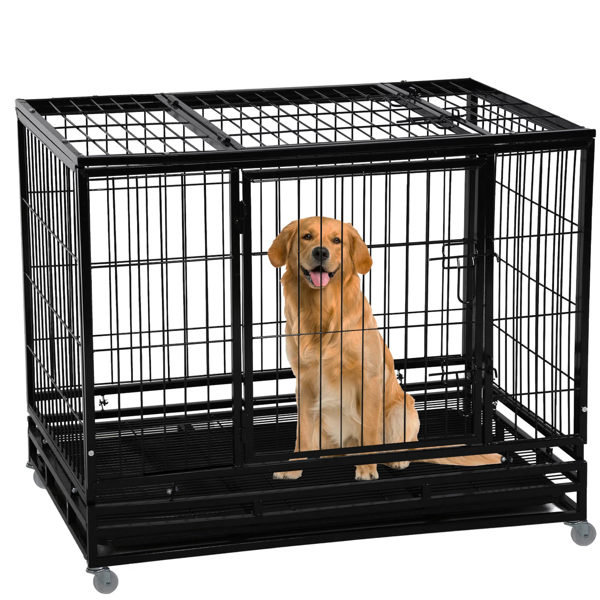 42 Inch Dog Crate Heavy Duty Dog Kennel Indoor Outdoor