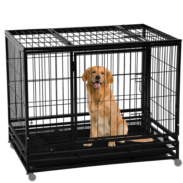 42 Inch Dog Crate Heavy Duty Dog Kennel Indoor Outdoor