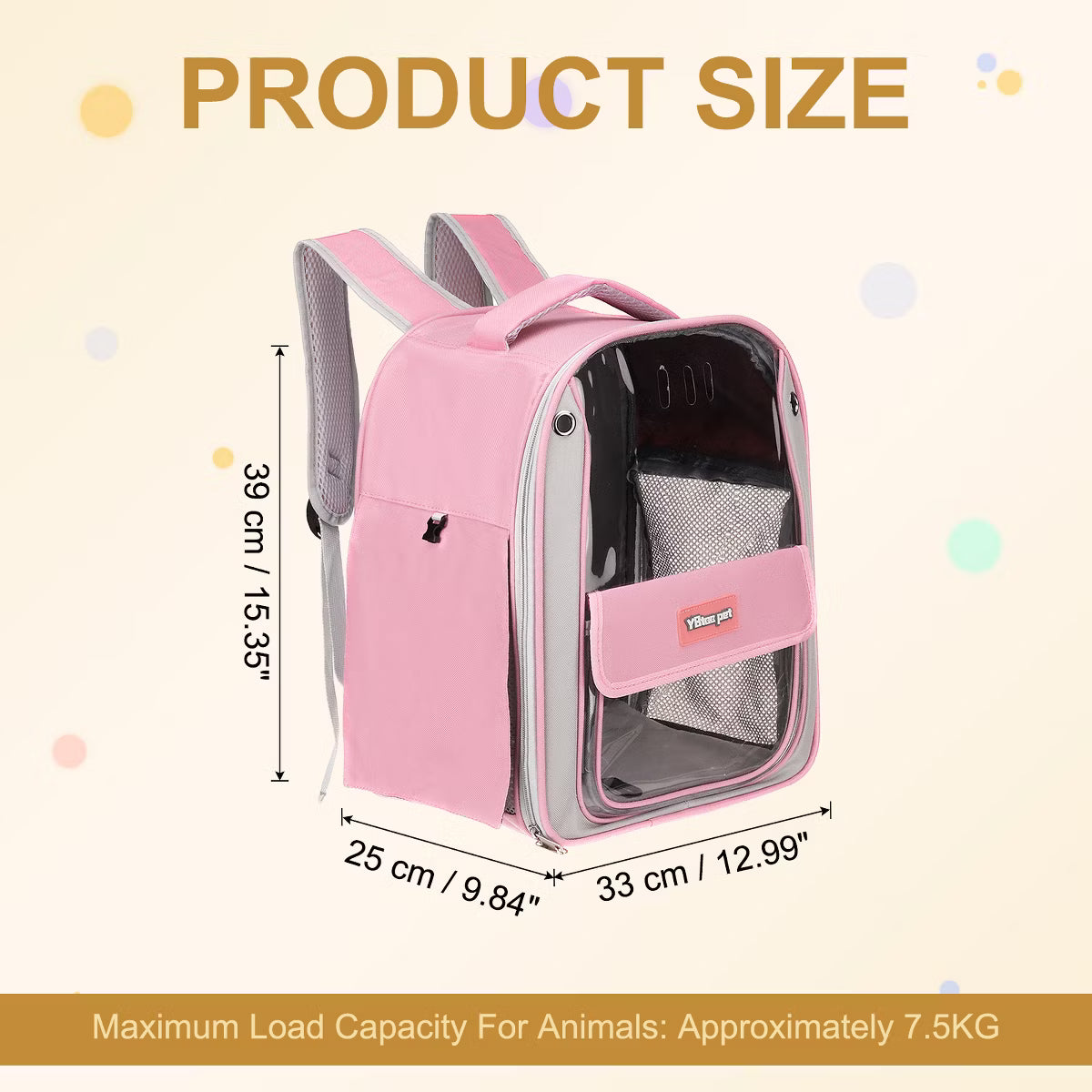 ravel Backpack Carrier for Small Large Cat Pet Dogs Pink