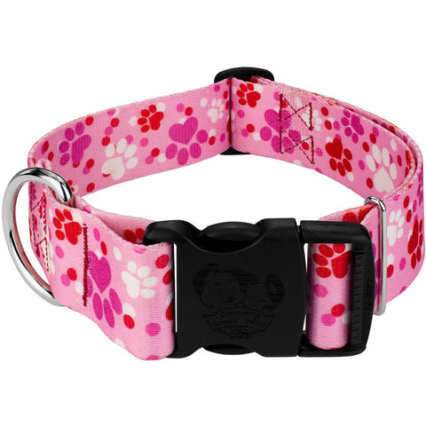 Wide Dog Collar, Valentine Puppy Love Design