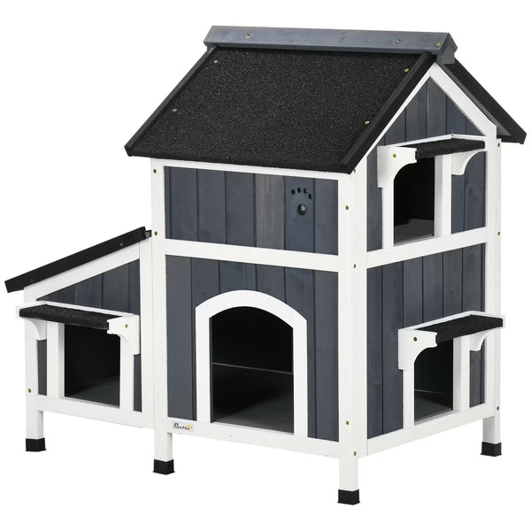 Outdoor Cat House Gray