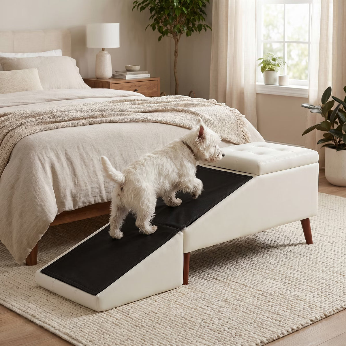 Pawridge 2-in-1 Split Foldable Pet Ramp Ottoman with Storage