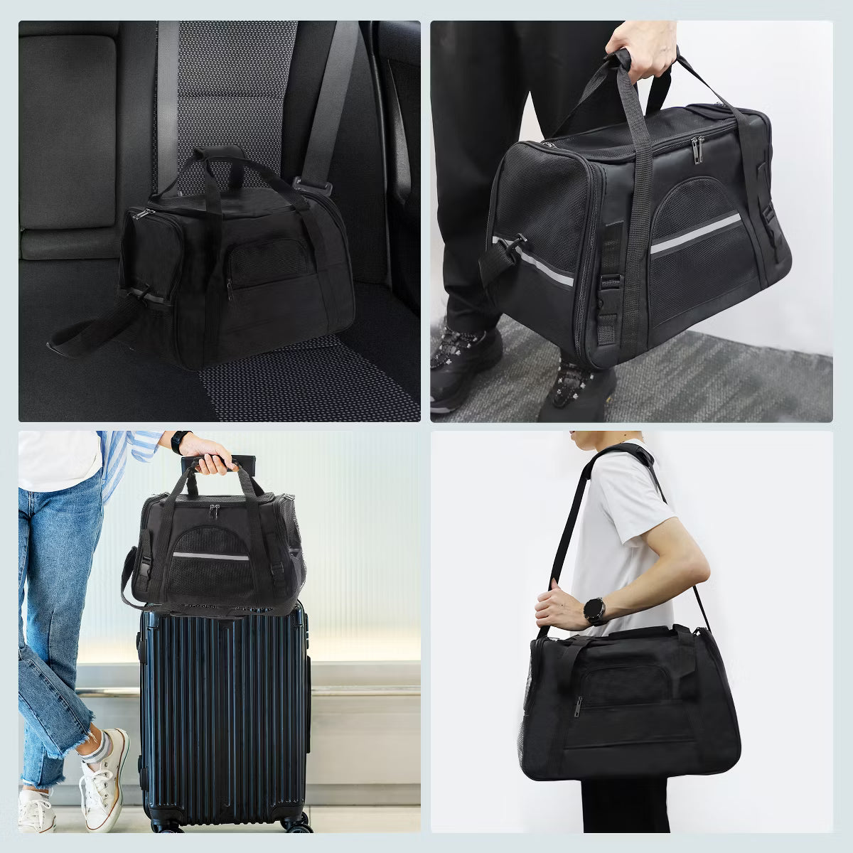 Dog Carrier Cat Carrier Black 1 Pc
