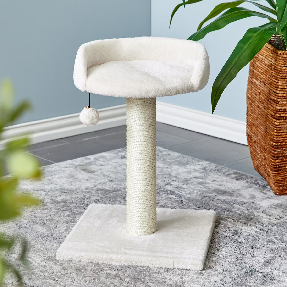Off-White Scratching Post Cat Furniture - 20.5 in. Tall
