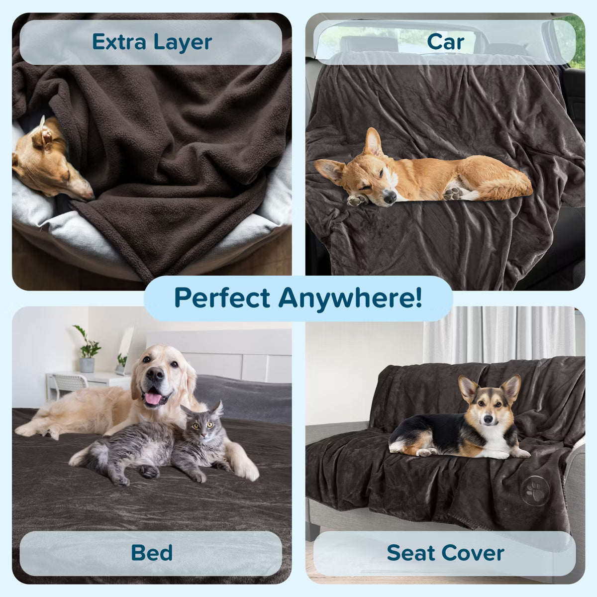 50x60in Waterproof Dog Blanket, Charcoal