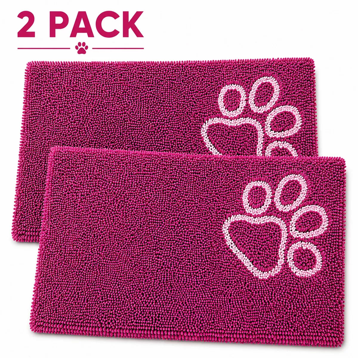 -Drying Microfiber Anti-Skid and Machine Washable Dog Mat Pet Bed - 2 P