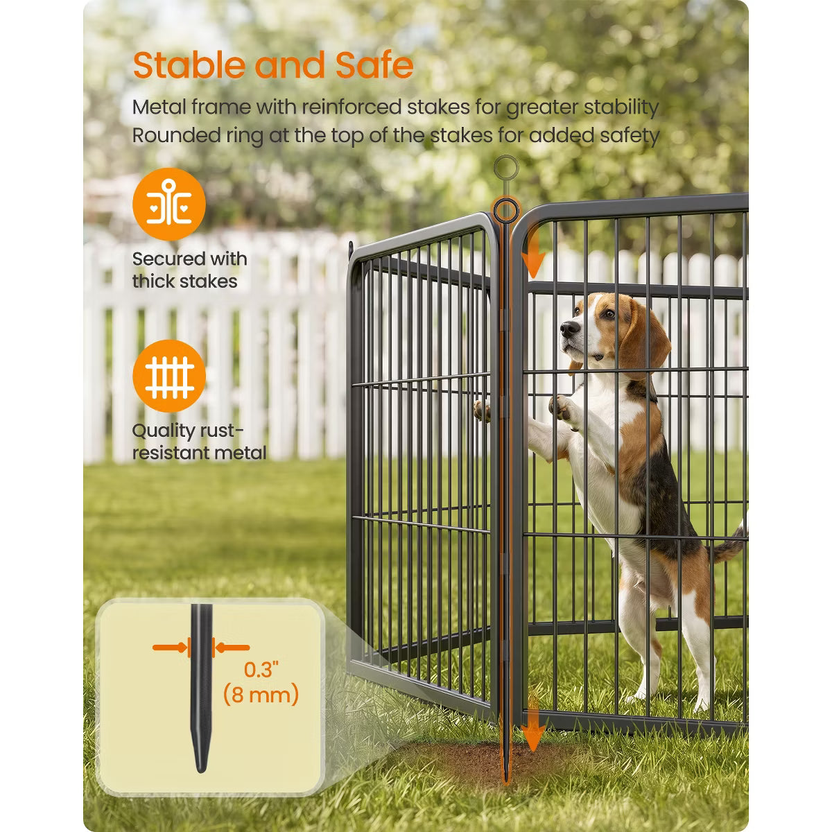 8 Panels, 54.3 x 54.3 x 39.4 inch Rust-Resistant with Door,