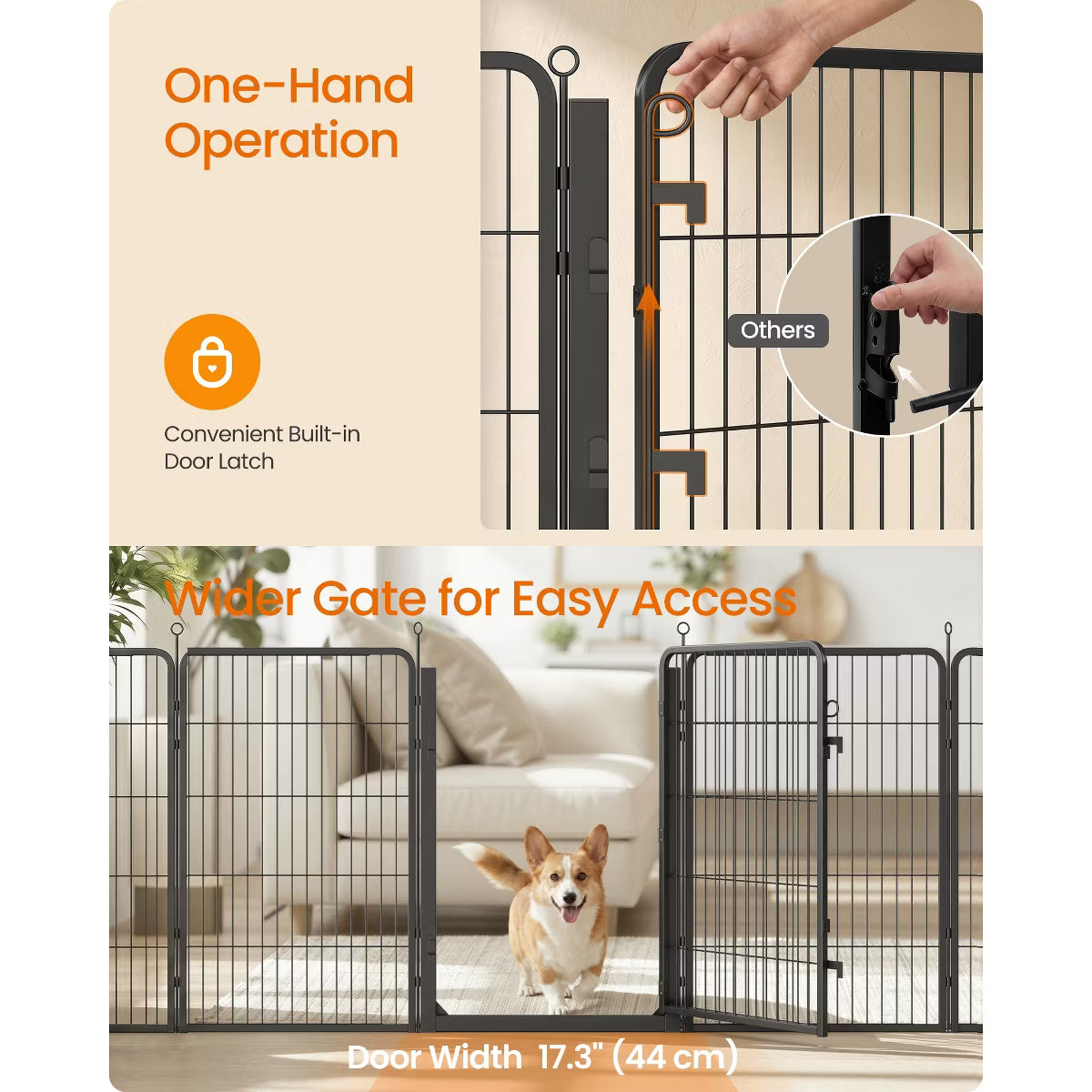 8 Panels, 54.3 x 54.3 x 39.4 inch Rust-Resistant with Door,