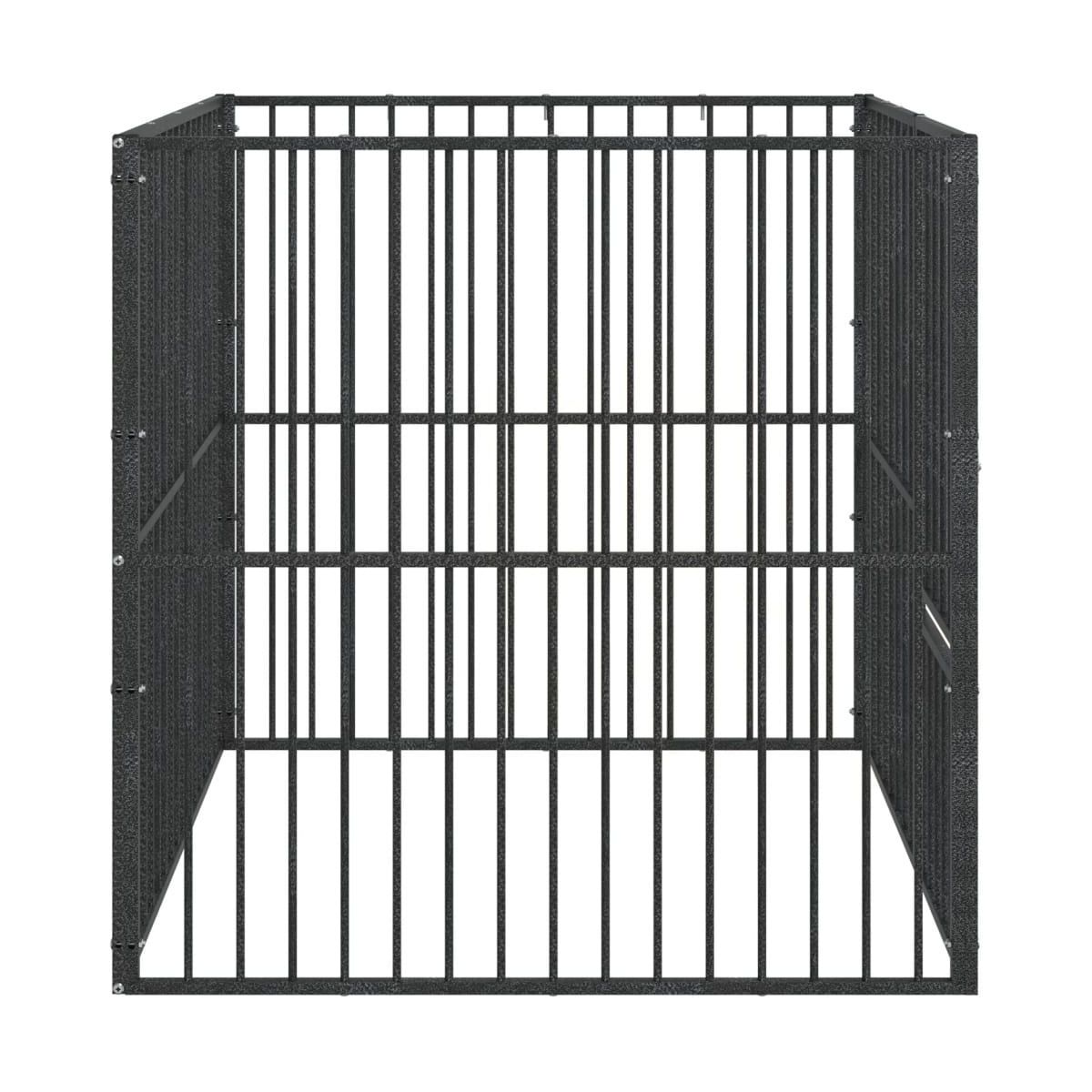Dog Playpen Black Galvanized Steel 39.4 in Durable Dog Playpen