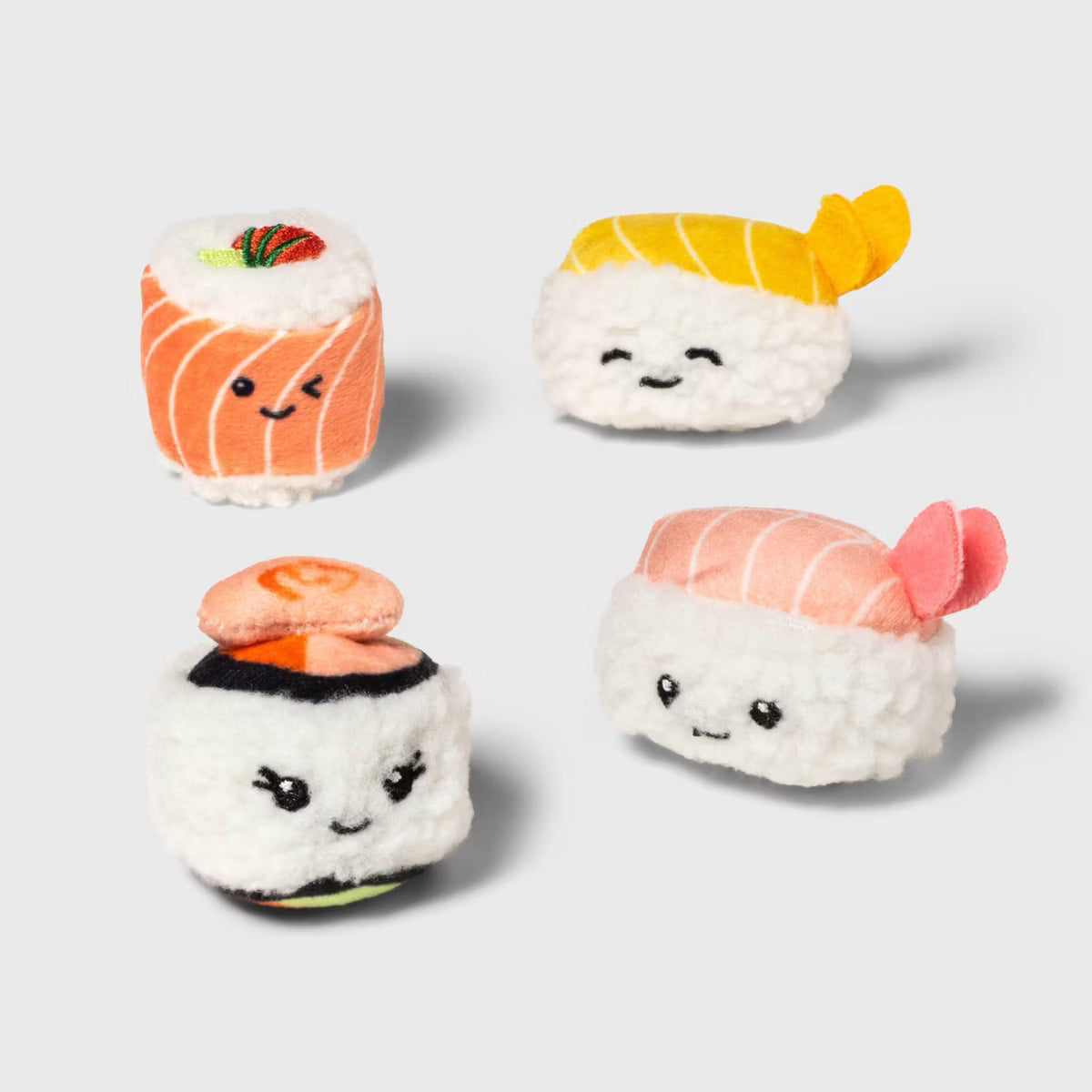 Smiling Sushi Flush Cat Toy  4pk