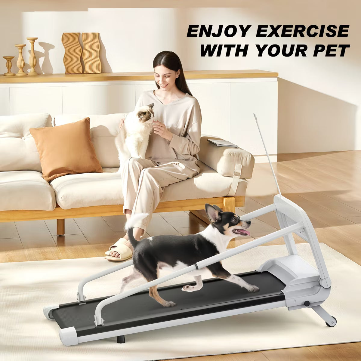 51.18" x 22.05" x 37.08" 2026 New Portable Design Pet Treadmill with Incline