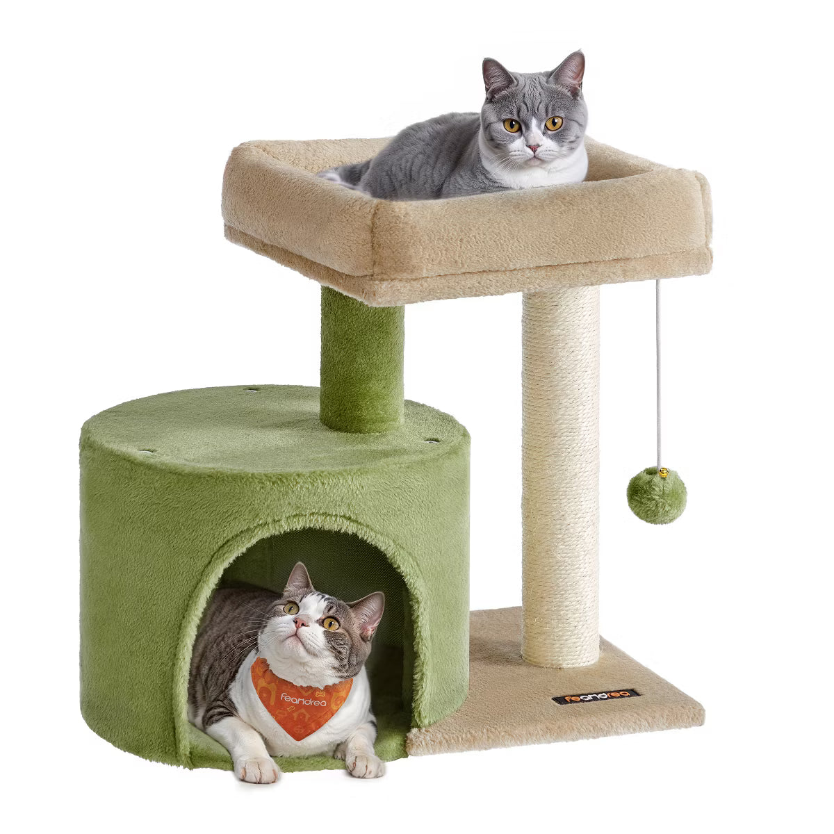 Cat Tree Tower with Sisal Scratching Post, Cat Condo with Padded Perch,