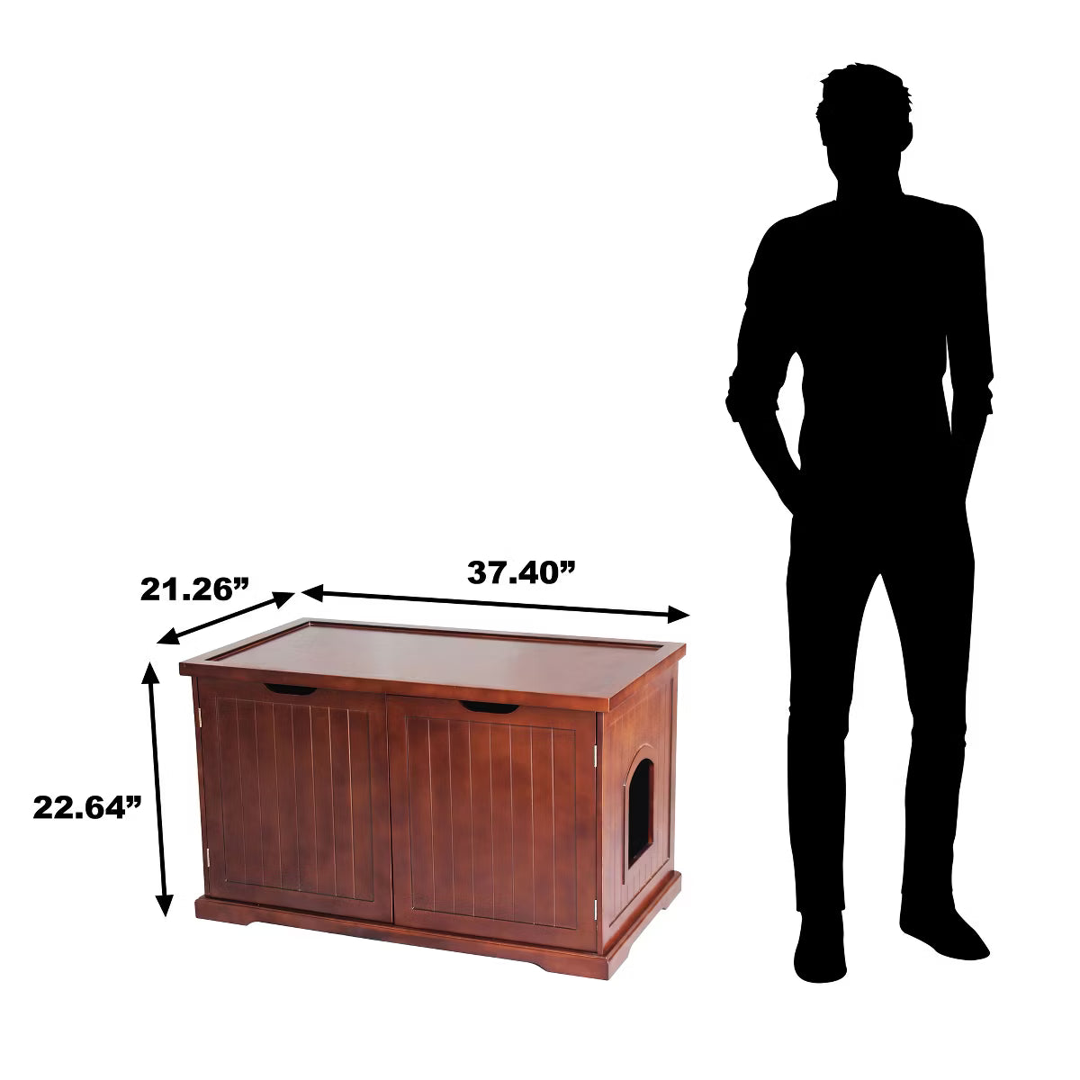 Pet Cat Washroom Bench with Removable Partition Wa