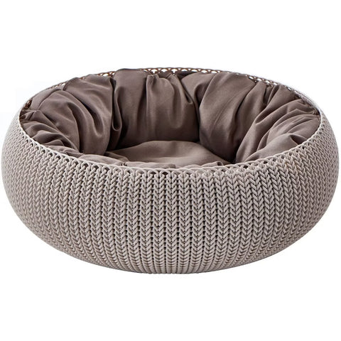 Cozy Resin Plastic Pet Bed with Cushion, Small Dogs to Medium Cats