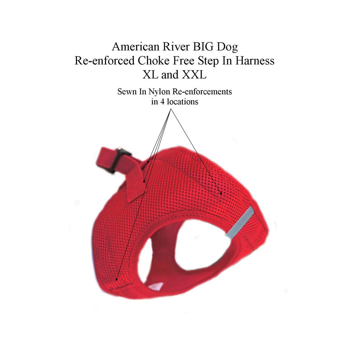 American River Choke Free Reflective Dog Harness, Red, Small