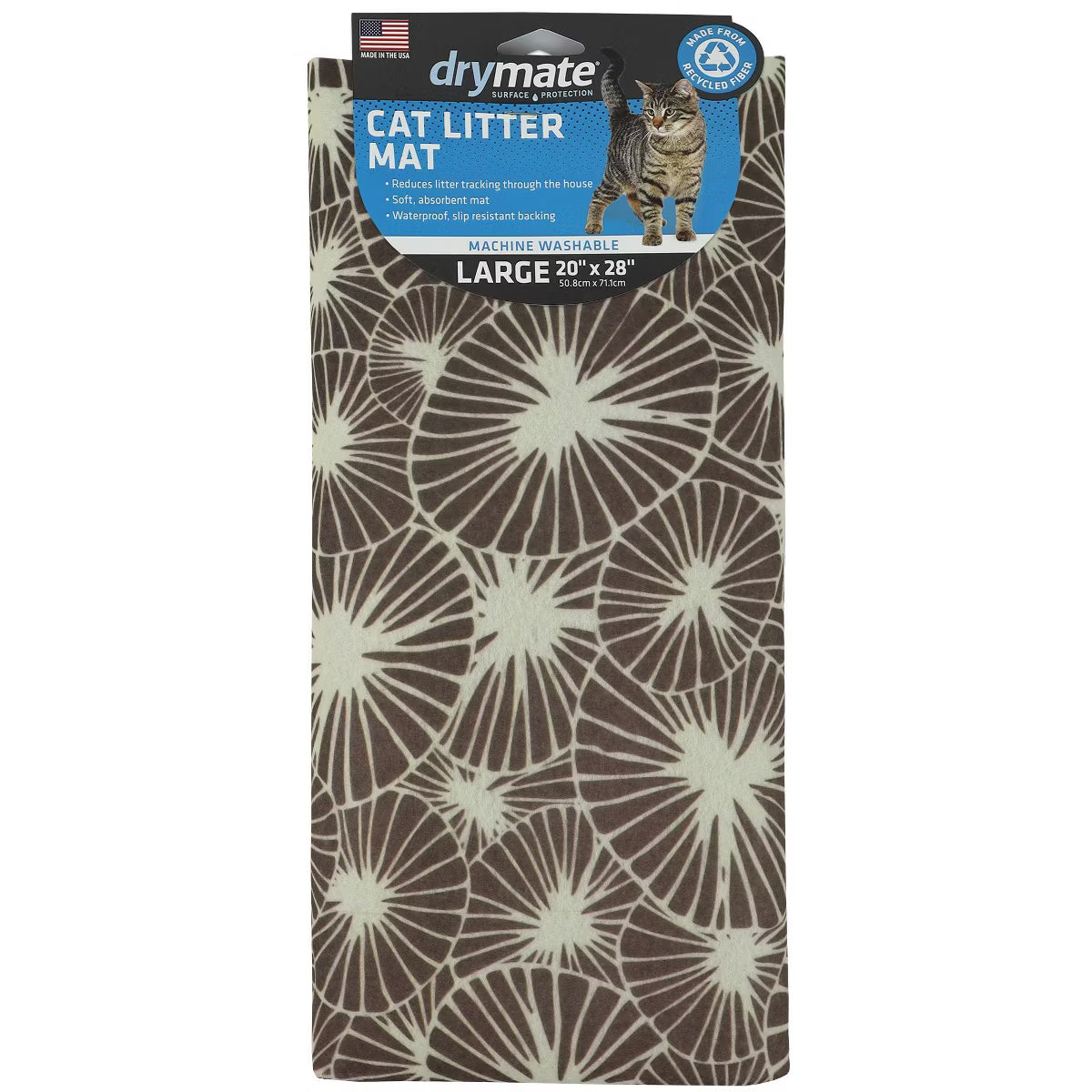 Cat Litter Trapping Mat  Flowers Gray